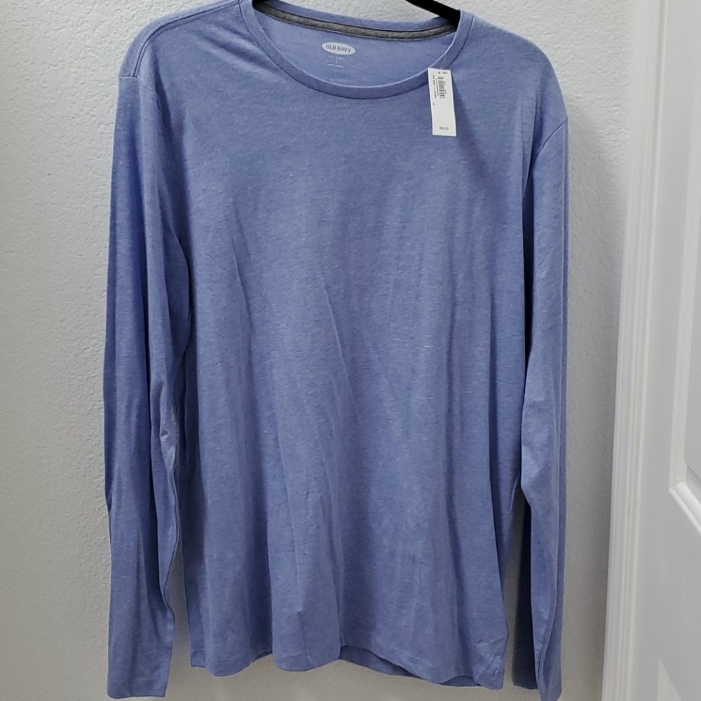 NWT Old Navy Men's Long Slv T Chambray Blue L